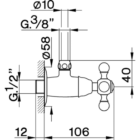 Угловой вентиль 1/2" Cisal Complementi AR00146021