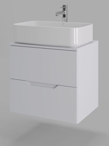 Тумба с раковиной Orange Line Li-60TuwMDF+B07-600W 60х50 подвесная цвет белый