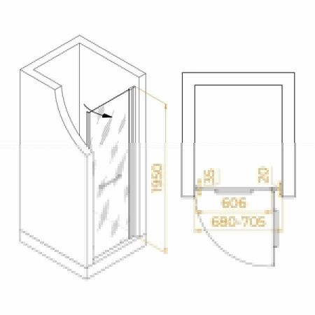 Душевая дверь RGW Passage 020810307-21 70х195 стекло матовое профиль хром