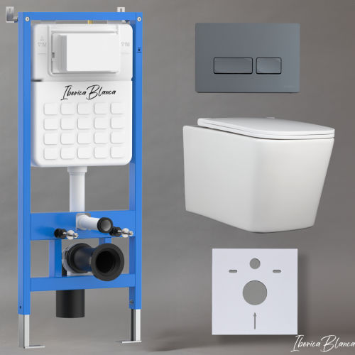 Комплект унитаз с инталляцией и клавишей смыва Iberica Blanca TOLEDO ALTO IB001.TLA.234.218 - фото 2