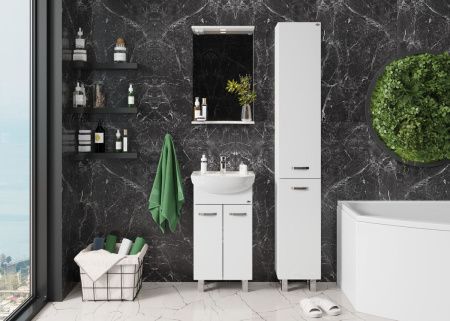 Шкаф-пенал Onika Коралл 403037 30х190 напольный цвет белый