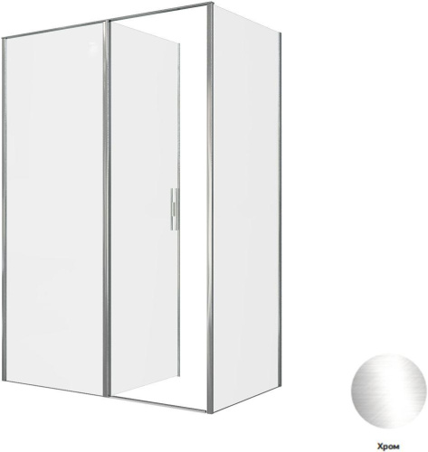 Душевой уголок Allen Brau Priority 3.31034.00 + 3.31040.00 140х80 стекло прозрачное профиль хром глянцевый без поддона - фото 3