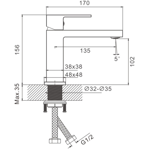 Смеситель BELZ B10658-8 на раковину белый - фото 2
