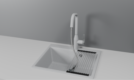 Смеситель для кухни Granula 8171, БАЗАЛЬТ на мойку серый