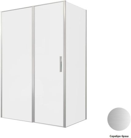 Душевой уголок Allen Brau Priority 3.31035.BA + 3.31041.BA 140х80 стекло прозрачное профиль серебро без поддона