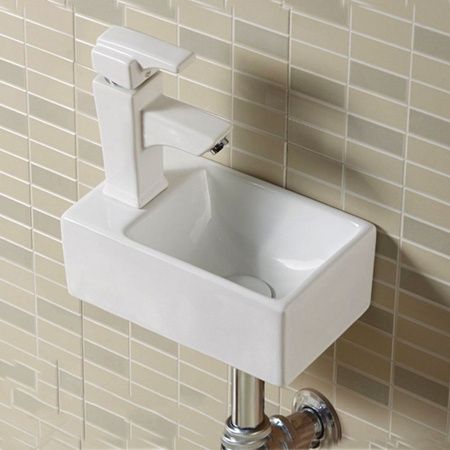 Раковина из сантехнического фарфора Melana A311R-803 30х20 подвесная цвет белый 1 отверстие под смеситель