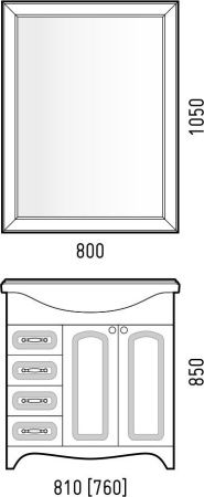 Тумба под раковину Corozo Классика SD-00000351 80х30 напольная цвет белый