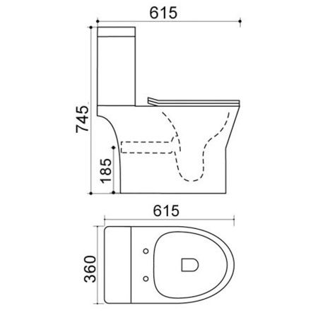 Унитаз напольный с бачком Agger AT07000 белый с сиденьем микролифт безободковый каскадный смыв