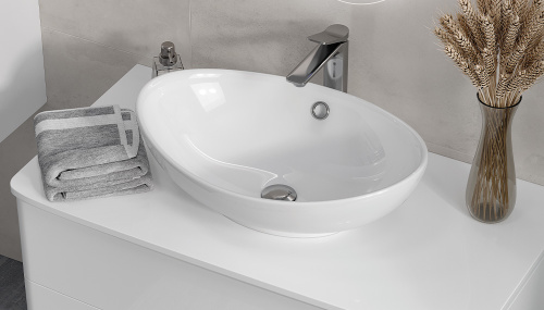 Раковина из фаянса Velvex 7027A 57х39 накладная цвет белый без отверстий под смеситель - фото 4