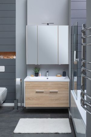 Раковина из искусственного камня Aquanet Нота NEW 00204096 100х50 полувстраиваемая цвет белый 1 отверстие под смеситель