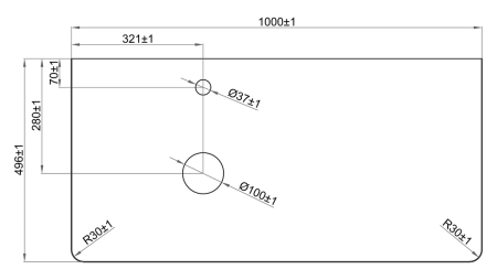 Столешница Misty Роял MA01-100 100х50 накладная