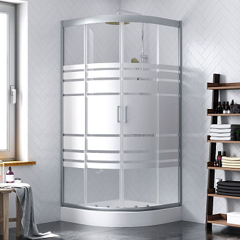 Душевой уголок Am.Pm Tender W45G-301-090TM 90х90 стекло прозрачное с рисунком профиль хром матовый без поддона