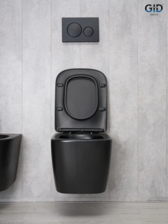 Унитаз подвесной Gid Cuadrado 62255Y черный матовый с сиденьем микролифт безободковый