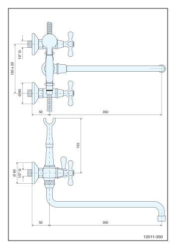 Смеситель Emmevi Deco Classic 12011СМ35/CR настенный хром - фото 2