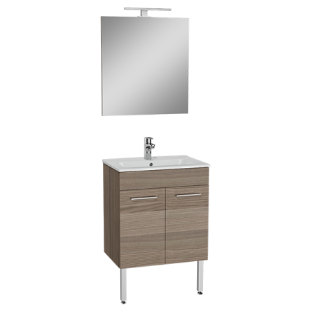 Комплект мебели: тумба 60х39х62 + раковина + зеркало Vitra Mia 75069 подвесной цвет коричневый