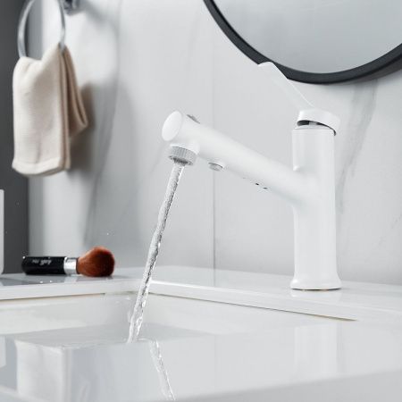 Смеситель Raffine F281C на раковину белый