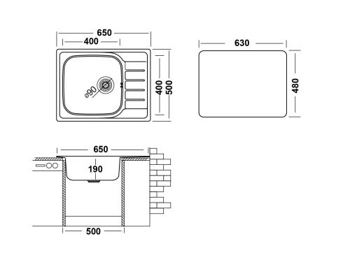 Кухонная мойка Ukinox Гранд GRL650.500 -GT8K 2L 50х65 цвет стальной поверхность рифленая - фото 3