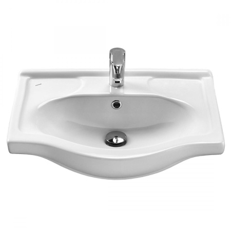 Раковина керамическая Onika Селигер 1WH110268 61х45 накладная цвет белый 1 отверстие под смеситель