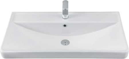 Раковина керамическая Aquanet Ирис 00323883 90х50 полувстраиваемая цвет белый 1 отверстие под смеситель