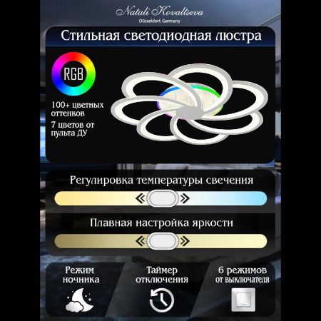 Люстра потолочная Natali Kovaltseva Holder II (Холдер ИИ) HIGH-TECH LED LAMPS 82039