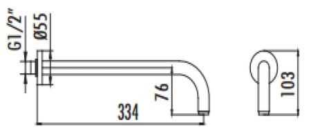Держатель верхнего душа Creavit A12 хром