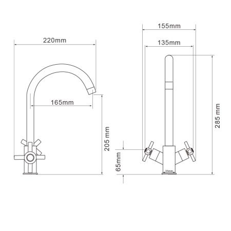 Смеситель для кухни WesnaArt Kometa KOM17-110 на мойку хром