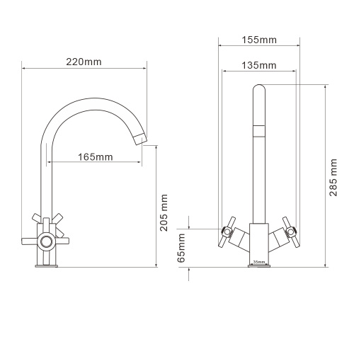 Смеситель для кухни WesnaArt Kometa KOM17-110 на мойку хром - фото 2