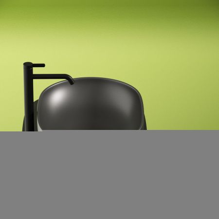 Раковина из сантехнического фарфора Ceramica Nova ELEMENT CN6047MDH 60х40 накладная цвет черный без отверстий под смеситель