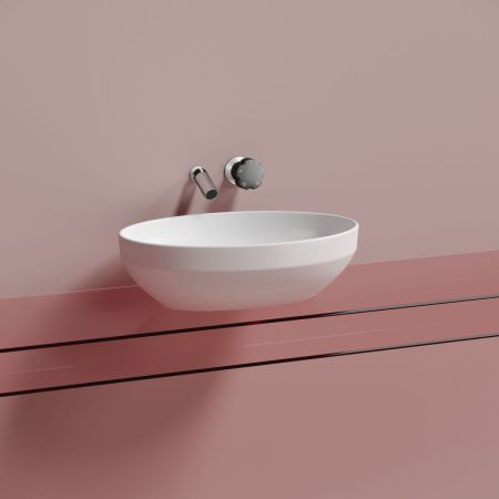 Раковина из сантехнического фарфора Ceramica Nova ELEMENT CN6056MW 50х40 накладная цвет белый без отверстий под смеситель