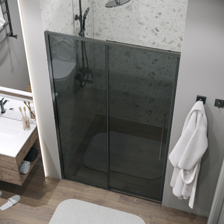 Душевая дверь Grossman Galaxy 100.K33.01.130.42.10 130х195 стекло тонированное профиль графит