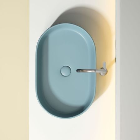 Раковина из сантехнического фарфора Ceramica Nova ELEMENT CN6048MLG 60х40 накладная цвет зеленый без отверстий под смеситель