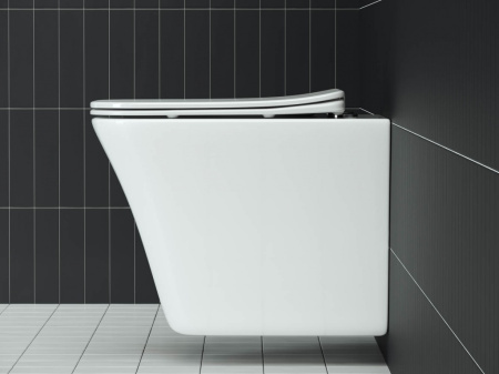 Унитаз подвесной Ceramica Nova MONO CN1902 белый с сиденьем микролифт безободковый душевой смыв