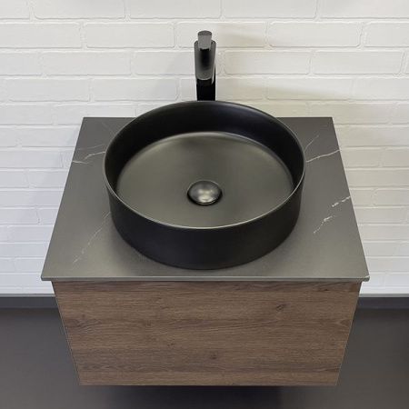 Тумба с раковиной Comforty Портленд 00-00013793CF 60х50 подвесная цвет коричневый