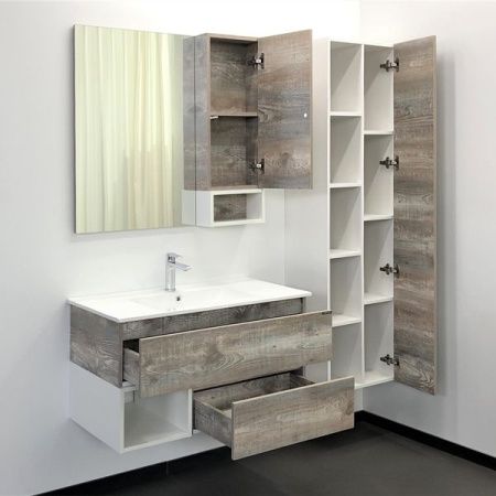 Зеркало-шкаф Comforty Турин 00004136265CF 90х80 подвесной цвет бежевый