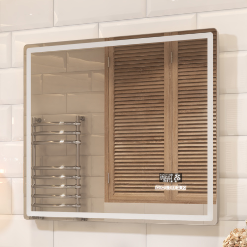 Зеркало с подсветкой VIGO Geometry Media Voice 48 79х70 - фото 2