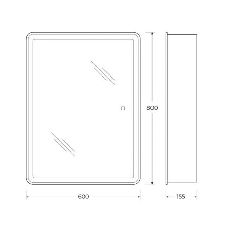 Зеркало-шкаф BelBagno Marino SPC-MAR-600/800-1A-LED-TCH 60х80 подвесной цвет белый
