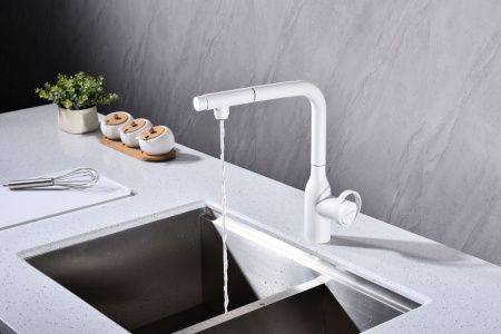 Смеситель для кухни Paulmark URBAN Ur213104-WH на мойку белый