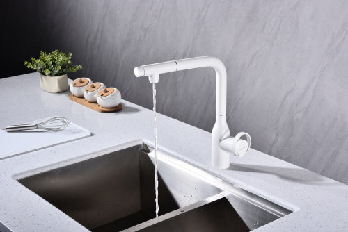 Смеситель для кухни Paulmark URBAN Ur213104-431 на раковину белый матовый - фото 2