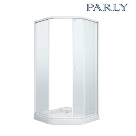 Душевой уголок Parly ZEР91FR 90х90 стекло матовое профиль белый с поддоном