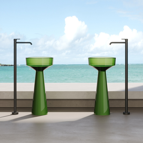 Раковина керамическая Dea Design Pedestal Basin DD2018 425 R3 40х40 напольная цвет зеленый без отверстий под смеситель - фото 2