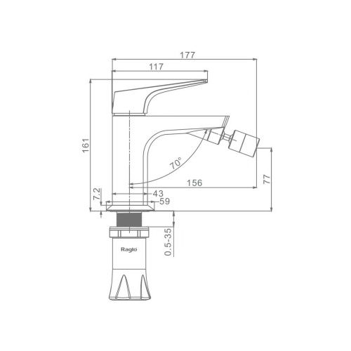 Смеситель Raglo R07 R07.50.09 на биде графит - фото 2