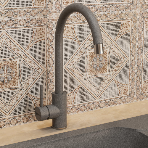 Смеситель для кухни Uperwood Quartz UPD-02-03 UPD-Q-02-03 на мойку/столешницу серый матовый - фото 4