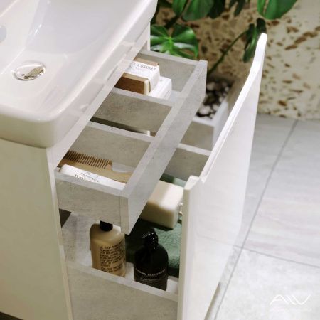 Тумба с раковиной Alavann Lana ALV0975000 50х40 подвесная цвет белый