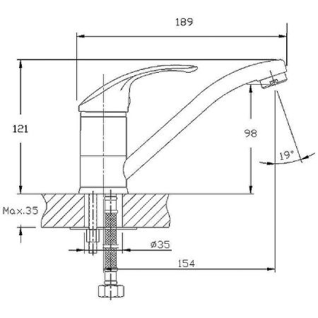 Смеситель Haiba HB36 HB4536 на раковину хром