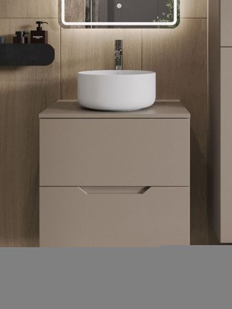 Тумба с раковиной Orange Line Li-60TuLMDF+B07-345W 60х50 подвесная цвет бежевый