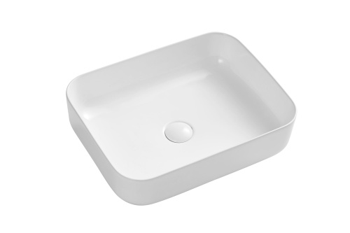 Раковина из сантехнического фарфора Sintesi SIN-LVB-APP-409 50х40 накладная цвет белый - фото 3