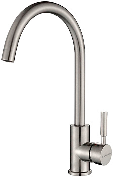 Смеситель для кухни Paulmark HOLSTEIN Ho212063-NI на раковину никель без термостата