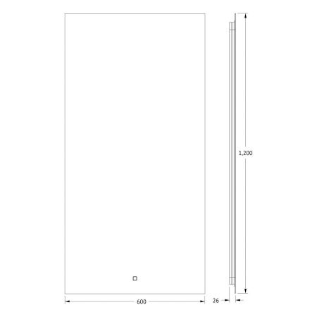 Зеркало с подсветкой Defesto GLOW DF 2518S 60х120 подвесное