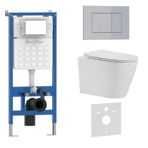 Комплект унитаз с инталляцией и клавишей смыва Iberica Blanca BURGOS ALTO IB001.BRA.234.853 - фото 2