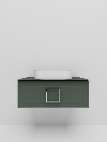 Тумба со столешницей La Fenice CUBO NFNC-01-CUB-G-80-3-GB 80х36х49 подвесная цвет серый/зелёный - фото 2